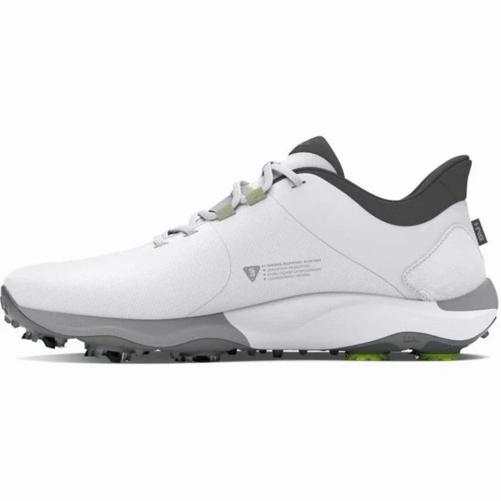 Under Armour HOVR Drive Pro Golf Shoes Men Size 13 3026919-100 White / Gray - Picture 3 of 5